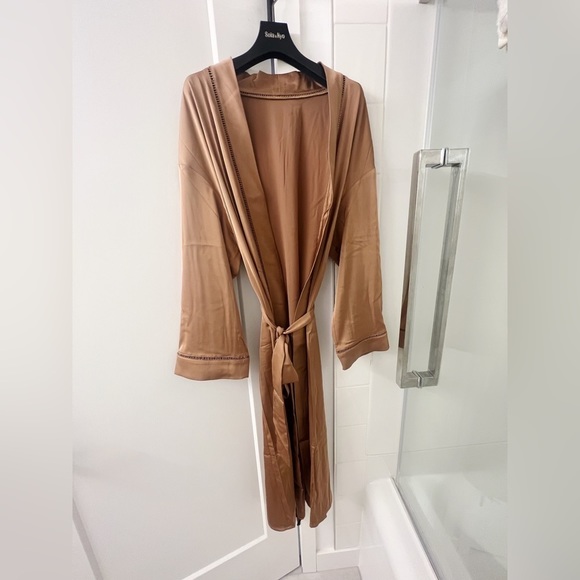 Other - SATIN Caramel Drop Shoulder Sleep Robe